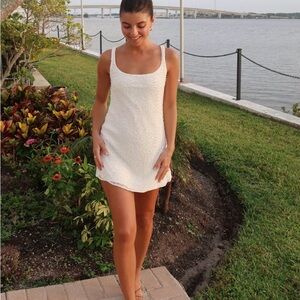 White Sequin Mini Dress